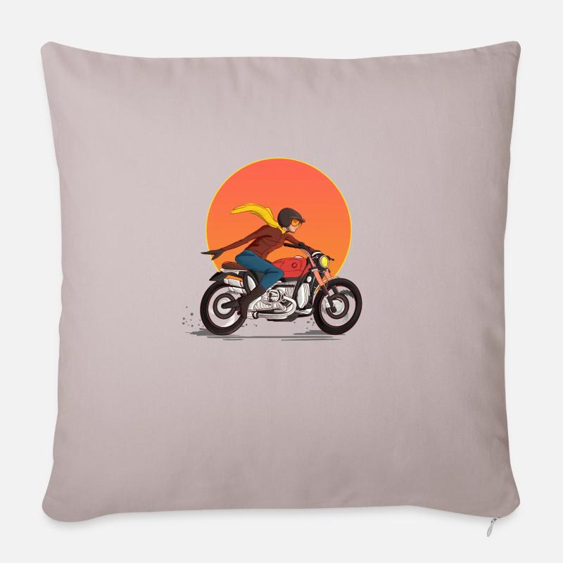 Motorrad - Sofakissenbezug 45 x 45 cm - helles Taupe