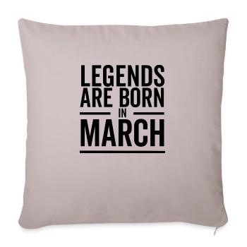 Les légendes naissent en mars - Housse de coussin décorative 45 x 45 cm - taupe clair - Devant