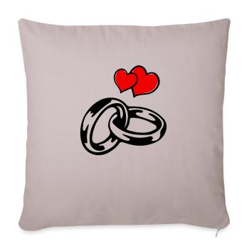 eheringe hearts - Sofakissenbezug 45 x 45 cm - helles Taupe - Vorne