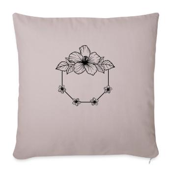 Hibiscus Boho Fleur 2 - Housse de coussin décorative 45 x 45 cm - taupe clair - Devant
