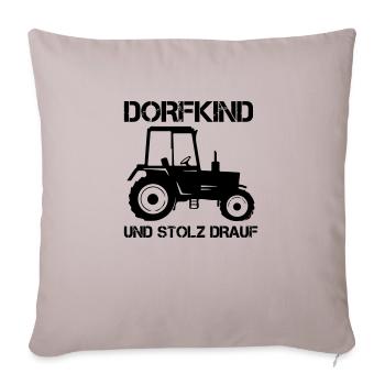 traktor dorfkind - Sofakissenbezug 45 x 45 cm - helles Taupe - Vorne