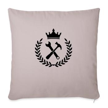 Armoiries artisanales - Housse de coussin décorative 45 x 45 cm - taupe clair - Devant