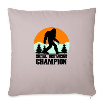big foot social distancing - Sofa pillowcase 17,3'' x 17,3'' (45 x 45 cm) - light taupe - Front