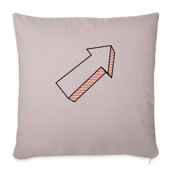 Arrow in 3D two-tone - Sofa pillowcase 17,3'' x 17,3'' (45 x 45 cm) - light taupe - Front