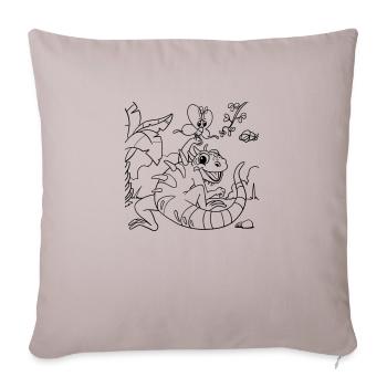 Coloriage DIY motif pour enfants iguane pour les créatifs - Housse de coussin décorative 45 x 45 cm - taupe clair - Devant