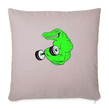 Fitness Crocodile 02 - Sofa pillowcase 17,3'' x 17,3'' (45 x 45 cm) - light taupe - Front