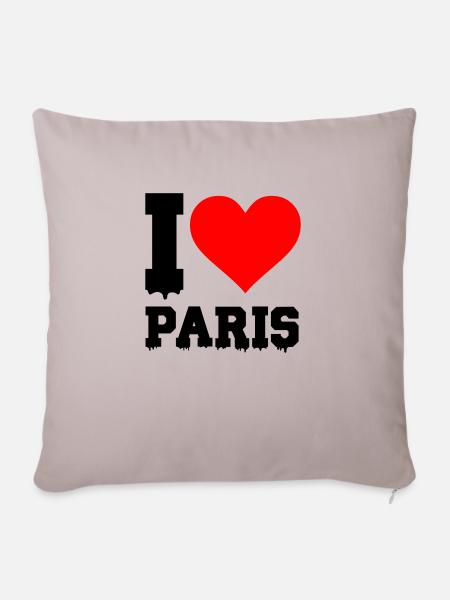 i love paris - Sofakissenbezug 45 x 45 cm - helles Taupe