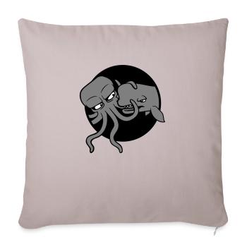 Octopus Whale 2 Fighting Deep Sea Monster Sea Monster - Sofa pillowcase 17,3'' x 17,3'' (45 x 45 cm) - light taupe - Front