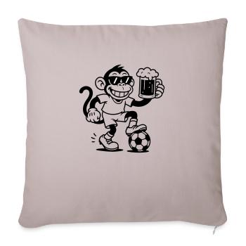 Bière Monkey Football - Housse de coussin décorative 45 x 45 cm - taupe clair - Devant