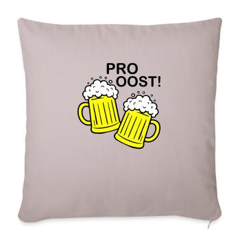Bier Anstossen Prost - Sofakissenbezug 45 x 45 cm - helles Taupe - Vorne