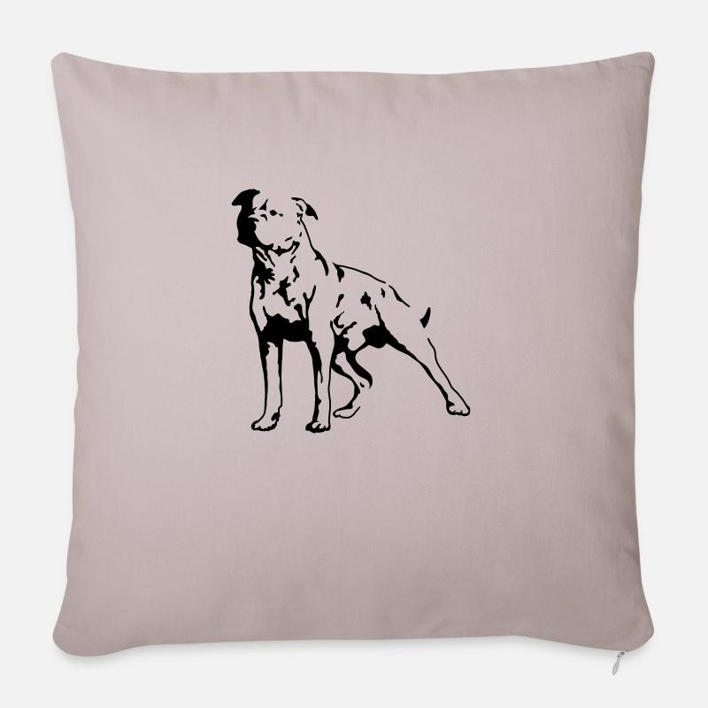 Staffordshire Terrier - Housse de coussin décorative 45 x 45 cm - taupe clair