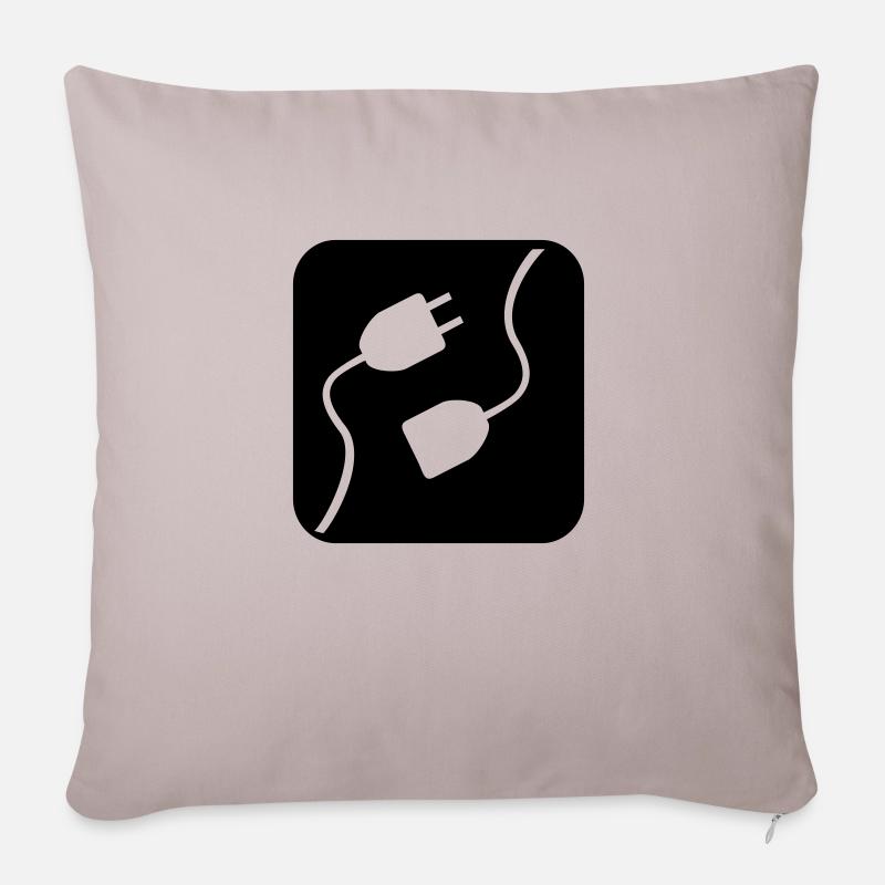 Électicité - Housse de coussin décorative 45 x 45 cm - taupe clair
