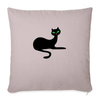 Retro elegant black cat by Patjila - Sofa pillowcase 17,3'' x 17,3'' (45 x 45 cm) - light taupe - Front