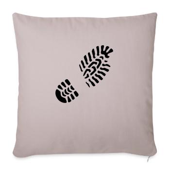 Fußabdruck rechts / Footprint right - Sofakissenbezug 45 x 45 cm - helles Taupe - Vorne