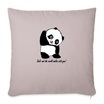 Baby Panda - Sofakissenbezug 45 x 45 cm - helles Taupe - Vorne
