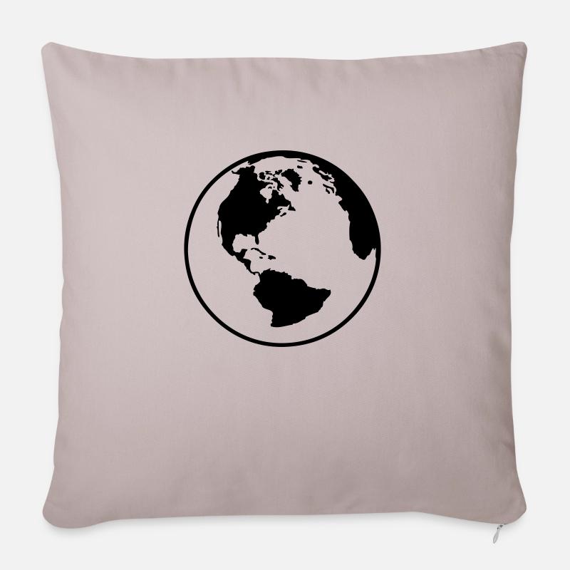 Globe - Housse de coussin décorative 45 x 45 cm - taupe clair