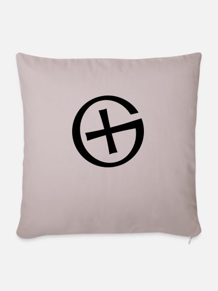 Geocaching Logo - Sofakissenbezug 45 x 45 cm - helles Taupe