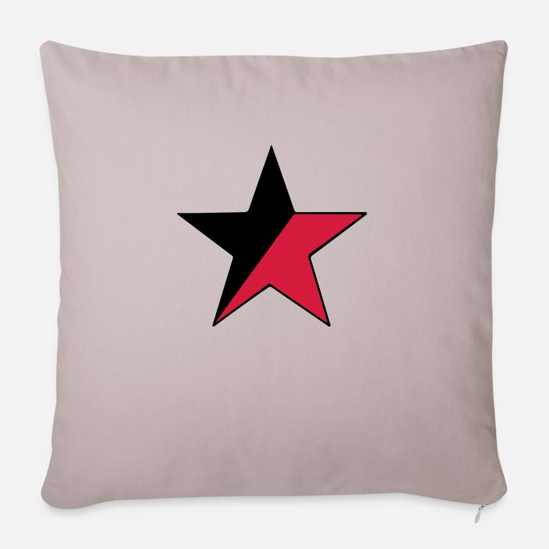 Etoile anarchiste - Housse de coussin décorative 45 x 45 cm - taupe clair