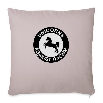Unicorns Against Racism - Sofakissenbezug 45 x 45 cm - helles Taupe - Vorne