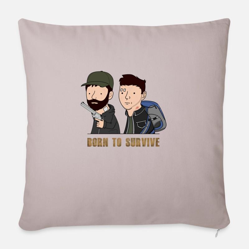 Wankul - Born to survive - Housse de coussin décorative 45 x 45 cm - taupe clair