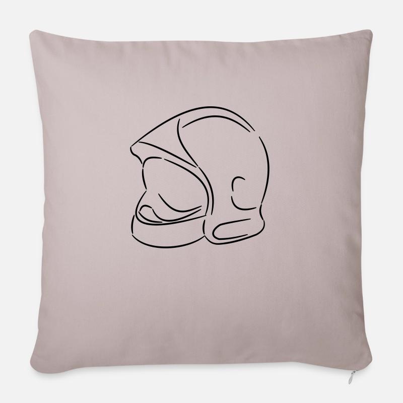 casque pompier - Housse de coussin décorative 45 x 45 cm - taupe clair