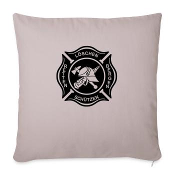 Feuerwehr Logo Kreuz 1A invertiert - Sofakissenbezug 45 x 45 cm - helles Taupe - Vorne