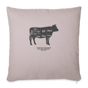 Fleischteile beim Rind - Sofakissenbezug 45 x 45 cm - helles Taupe - Vorne