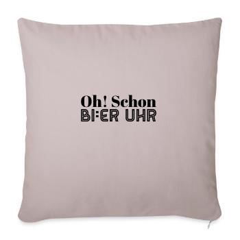 BIER UHR - Sofakissenbezug 45 x 45 cm - helles Taupe - Vorne