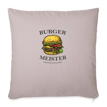Burgermeister Grill-T-Shirt - Sofakissenbezug 45 x 45 cm - helles Taupe - Vorne