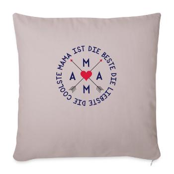 Mama ist die Beste - Sofakissenbezug 45 x 45 cm - helles Taupe - Vorne