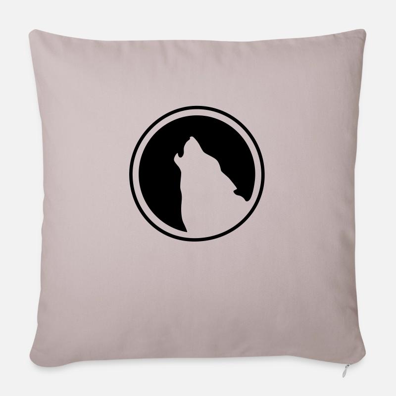 Wolf logo - Housse de coussin décorative 45 x 45 cm - taupe clair