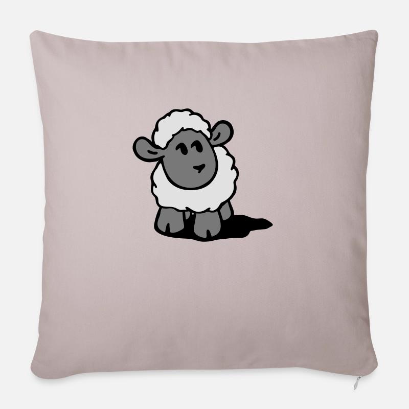 Schaf - Sofakissenbezug 45 x 45 cm - helles Taupe