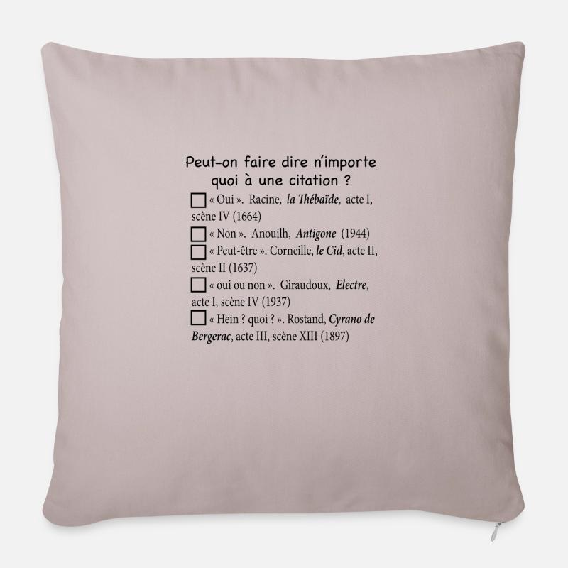 Citations - Housse de coussin décorative 45 x 45 cm - taupe clair