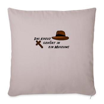 Kreuz - Sofakissenbezug 45 x 45 cm - helles Taupe - Vorne