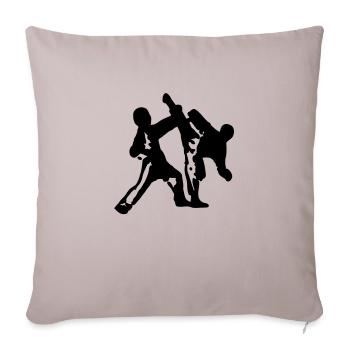 Taekwondo Kampfkunst -1 - Sofakissenbezug 45 x 45 cm - helles Taupe - Vorne