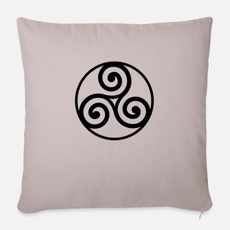 Triskèle - Housse de coussin décorative 45 x 45 cm - taupe clair