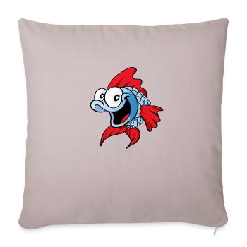 Funny Fish - Sofakissenbezug 45 x 45 cm - helles Taupe - Vorne