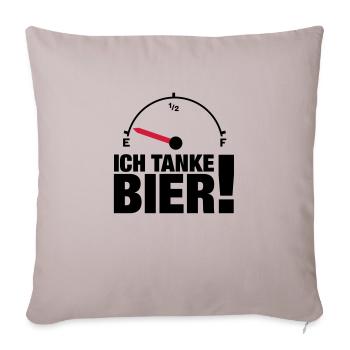 ich_tanke_bier__f2 - Sofakissenbezug 45 x 45 cm - helles Taupe - Vorne