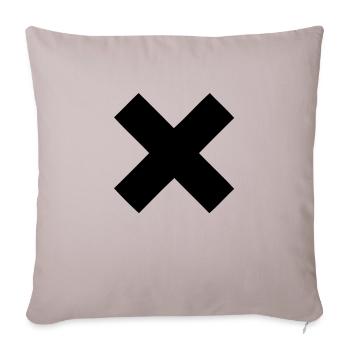 x - KREUZ - CROSS - X - Sofakissenbezug 45 x 45 cm - helles Taupe - Vorne
