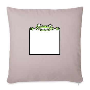 bouclier de grenouille cacher texte de texte écrire mau - Housse de coussin décorative 45 x 45 cm - taupe clair - Devant