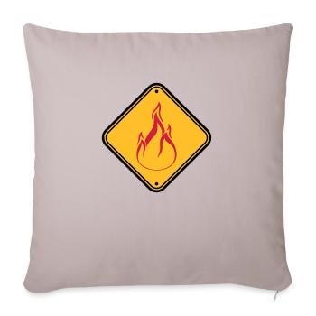 Note de mise en garde avertissement Attention Attention Danger Feu - Housse de coussin décorative 45 x 45 cm - taupe clair - Devant