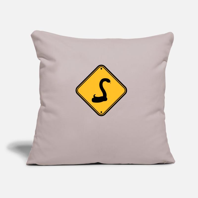 snake caution caution caution note sign s Sofa pillowcase 17,3'' x 17,3'' (45 x 45 cm)
