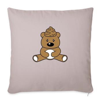 Merde, caca, tête, caca, tas, pile, ours en peluche - Housse de coussin décorative 45 x 45 cm - taupe clair - Devant