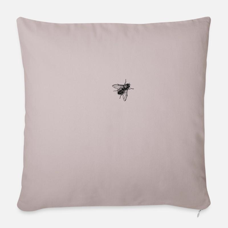 mouche - Housse de coussin décorative 45 x 45 cm - taupe clair