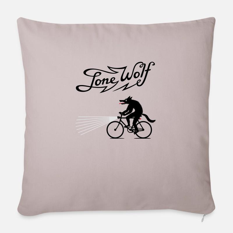 Lone Wolf on bike - Sofakissenbezug 45 x 45 cm - helles Taupe