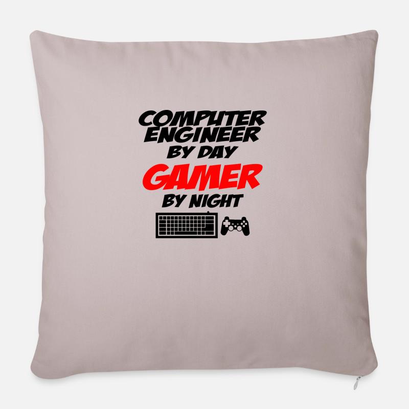 Ingénieur en informatique - Housse de coussin décorative 45 x 45 cm - taupe clair