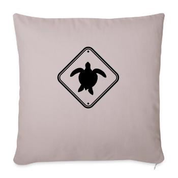 caution shield zone warning note beware of wastes - Sofa pillowcase 17,3'' x 17,3'' (45 x 45 cm) - light taupe - Front