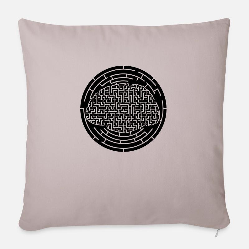 Cerveau - Housse de coussin décorative 45 x 45 cm - taupe clair