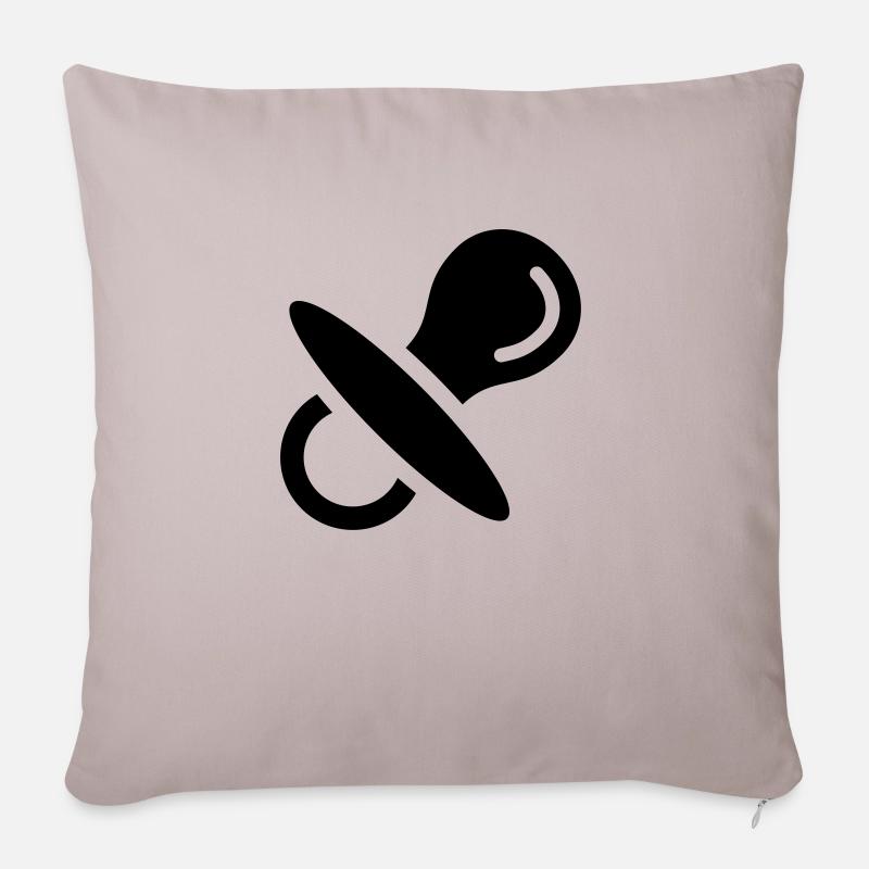 Sucettes, bébé, sucer, la poitrine, dormir à 2 - Housse de coussin décorative 45 x 45 cm - taupe clair