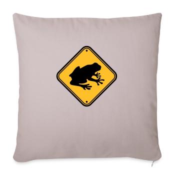 caution frog shield warning warning zon - Sofa pillowcase 17,3'' x 17,3'' (45 x 45 cm) - light taupe - Front